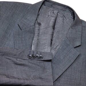 Theory Mens Wool Gray Two-Button Suit Jacket 42R Regular Fit Formal Blazer
